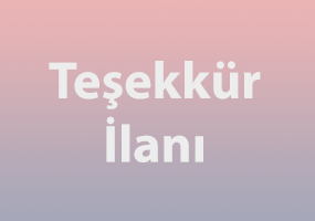 Teşekkür İlanı Örneği